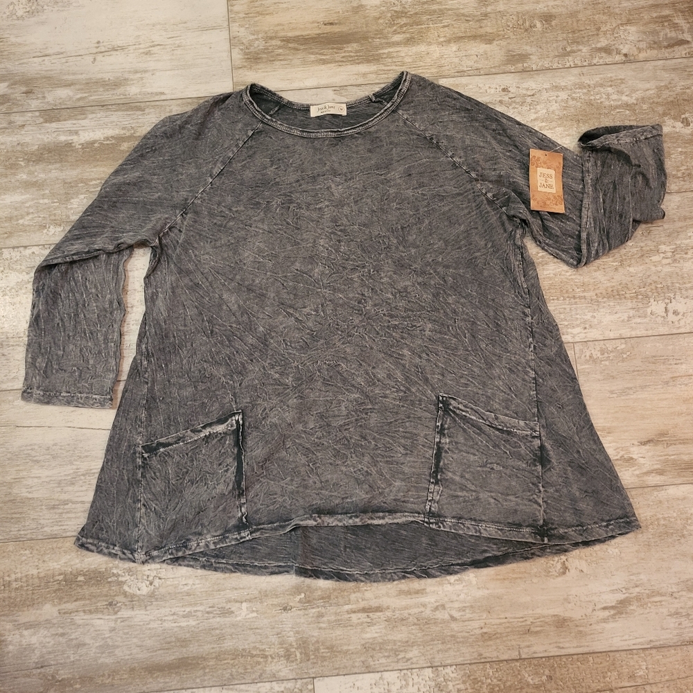Jess&Jane Acid Wash Tunic NWT